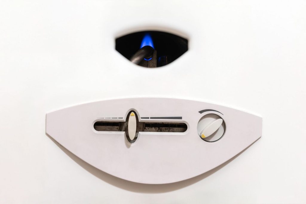 Nozzle and fire gas boiler close-up