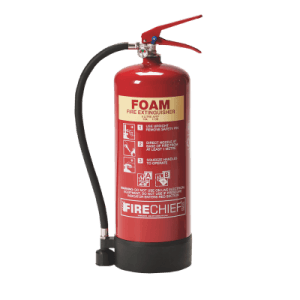 Foam Fire Extinguisher on transparent background