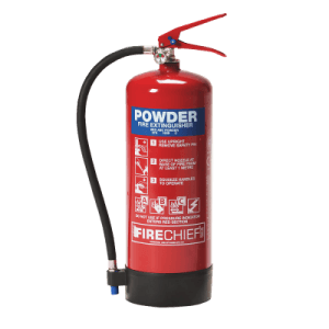 Powder Fire Extinguisher on transparent background