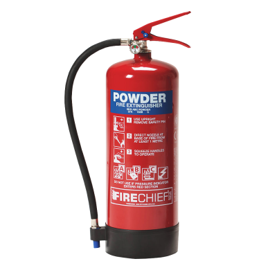 Powder Fire Extinguisher on transparent background