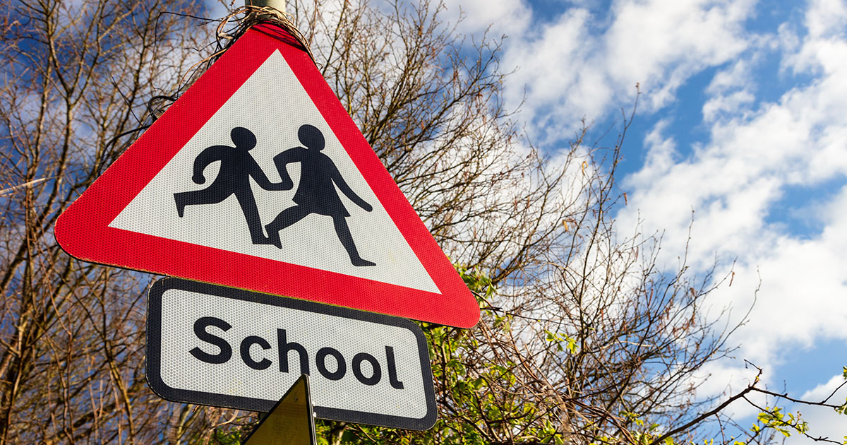 UK school road sign