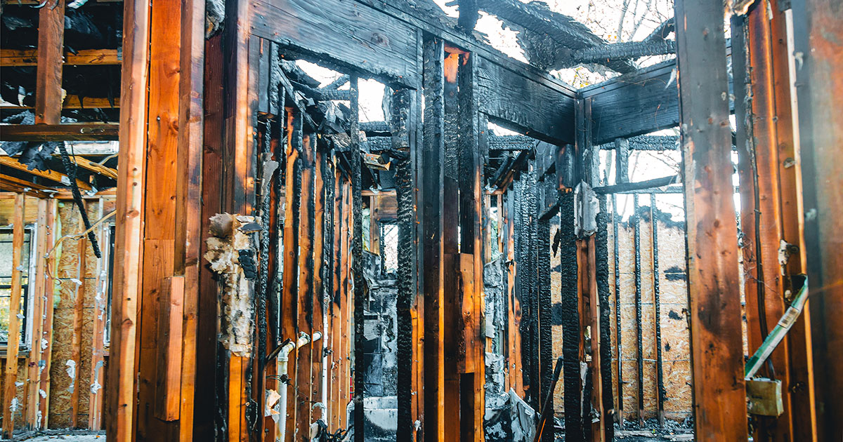 Burnt down building arson