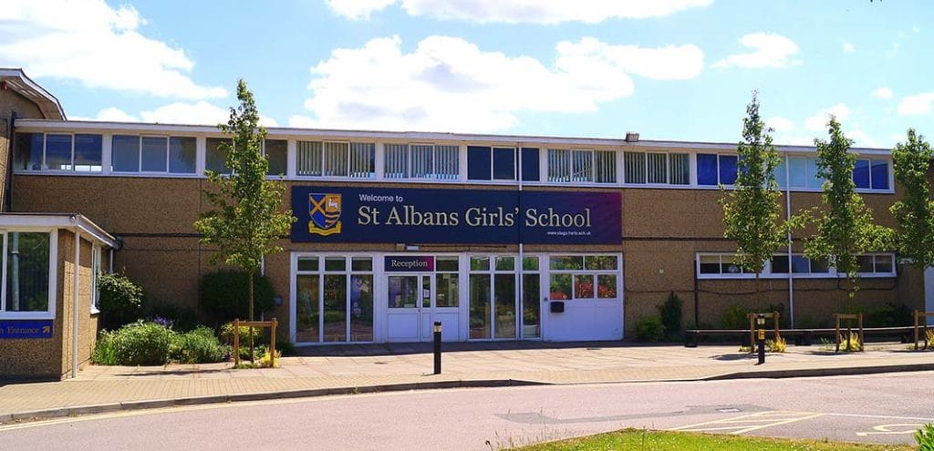 St Albans Girls School Image of the main entrance of St Albans Girls' School