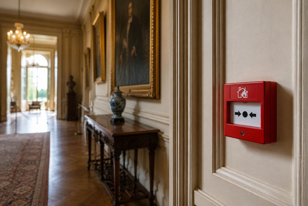 a fire alarm trigger in a stately home