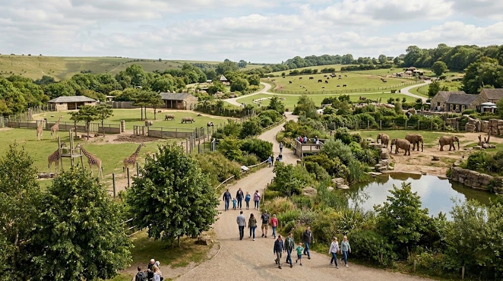 A busy zoo highlighting the importance of fire safety at local attractions