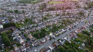 Aerial photo of Luton HMOs and homes