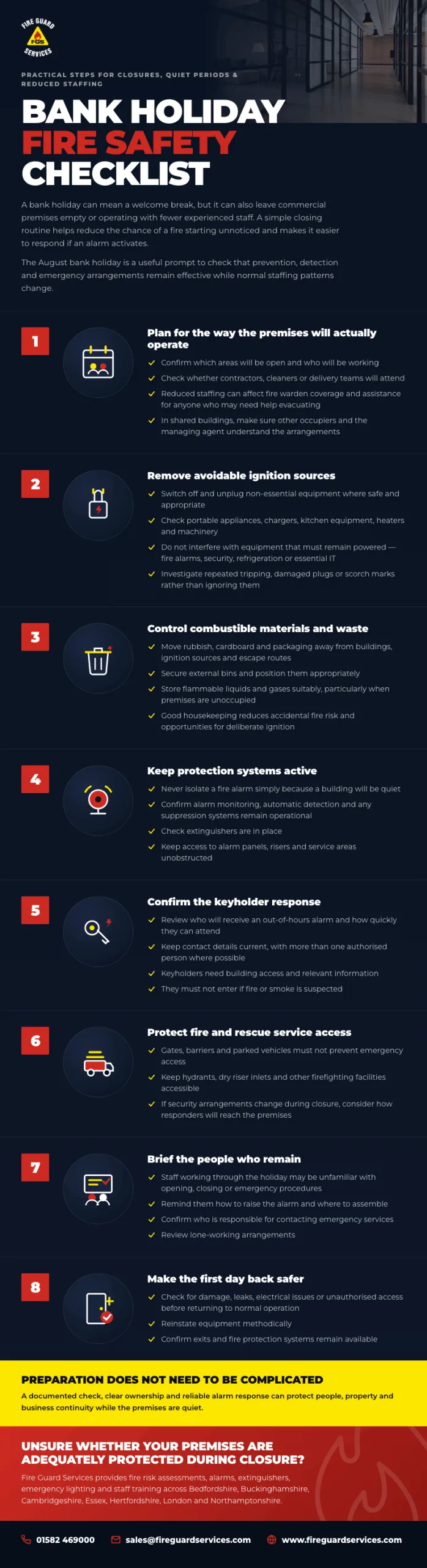 Bank holiday fire safety checklist